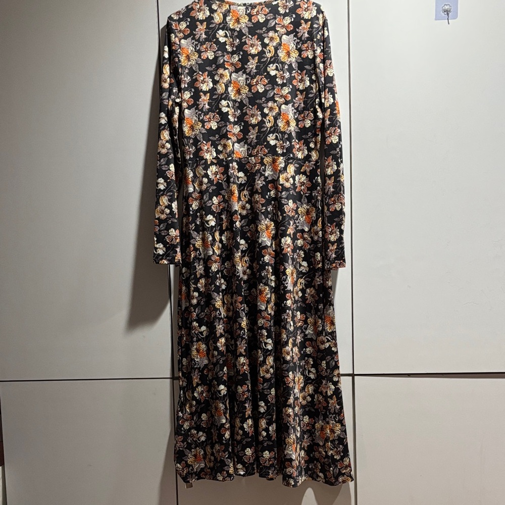 Floral Long Sleeve Maxi Dress‎ large boho - Picture 3 of 5
